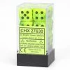 Other Chessex 16mm Vortex Bright Green/Black 12ct D6 Set (27630) Dice