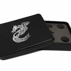 Other Dice Display And Storage Case - Silver Celtic Knot Dragon Design