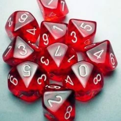 Other Chessex Translucent Red/White 10ct D10 Set (23274)
