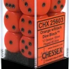Other Chessex 16mm Opaque Orange/Black 12ct D6 Set (25603) Dice