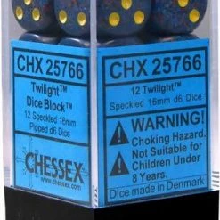 Other Chessex 16mm Speckled Twilight 12ct D6 Set (25766) Dice