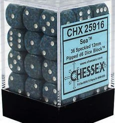 Other Dice Chessex 12mm Speckled Sea 36ct D6 Set (25916)