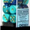 Other Chessex 16mm Gemini Blue-Teal/Gold 12ct D6 Set (26659)