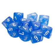 Common Ground Games Dice Chessex Luminary Borealis Sky Blue/White 10ct D10 Set (27386)
