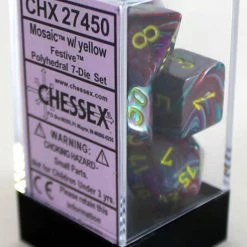Other Dice Chessex Festive Mosaic/Yellow 7ct Polyhedral Set (27450)