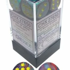 Other Dice Chessex 16mm Festive Mosaic/Yellow 12ct D6 Set (27650)
