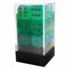 Other Chessex 16mm Borealis Luminary Light Green/Gold 12ct D6 Set (27775) Dice