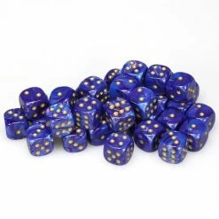 Other Chessex 12mm Lustrous Royal Purple/Gold 36ct D6 Set (27897) Dice