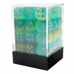 Other Chessex 12mm Borealis Luminary Light Green/Gold 36 D6 Set (27987) Dice