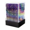 Other Dice Chessex 12mm Borealis Luminary Royal Purple/Gold 36 D6 Set (27987)