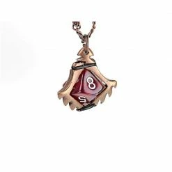 Other Dice Holder Jewelry Serrated Blade D10 Pendant In Old Copper