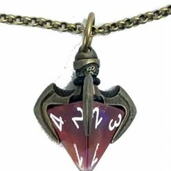 Other Dice Holder Jewelry Blade Claw D4 Pendant In Old Brass