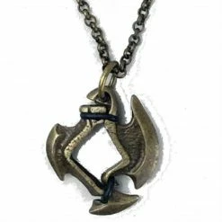 Other Dice Holder Jewelry Axe Blade 12mm D6 Pendant In Old Brass