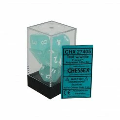 Other Chessex Frosted Teal/White 7ct Polyhedral Set (27405)