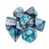 Other Chessex Gemini Steel-Teal/White 7ct Polyhedral Set (26456) Dice