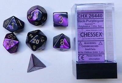 Other Chessex Gemini Black-Purple/Gold 7ct Polyhedral Set (26440)