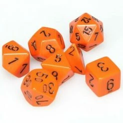 Other Dice Chessex Opaque Orange/Black 7ct Polyhedral Set (25403)