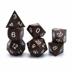 Other Wooden Ebony 7ct Polyhedral Dice Set