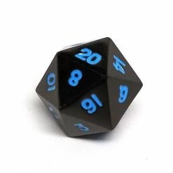 Other Dice Easy Roller Single Gunmetal D20 Powder Blue
