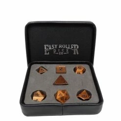 Other Easy Roller Metal Legendary Copper Black Signature Font 7ct Polyhedral Set Dice