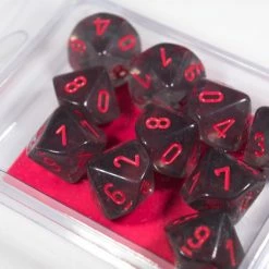 Other Chessex Translucent Smoke/Red 10ct D10 Set (23288) Dice