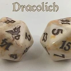Other Dice Black Oak Workshop Dragon Dracolich Beige/Brown Single D20