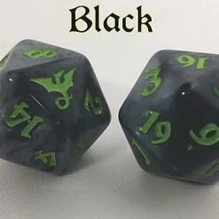 Other Black Oak Workshop Dragon Black/Green Single D20 Dice