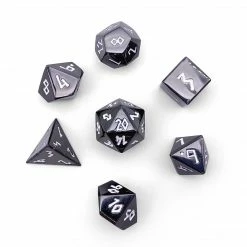 Other Pebble 10mm Alloy Mini Polyhedral Dice Set - Drow Black