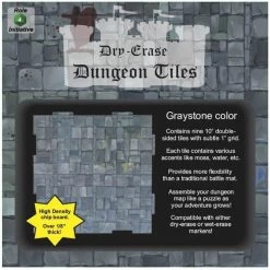 Other Dry Erase Dungeon Tiles - 9ct Greystone 10" Square Role Playing Games