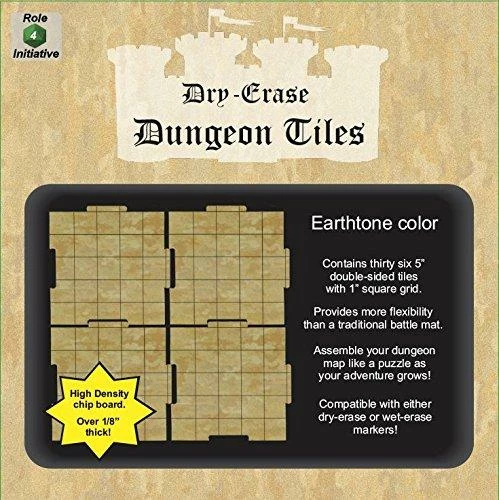 Other Dry Erase Dungeon Tiles - 36ct Earthtone 5" Square Role Playing Games