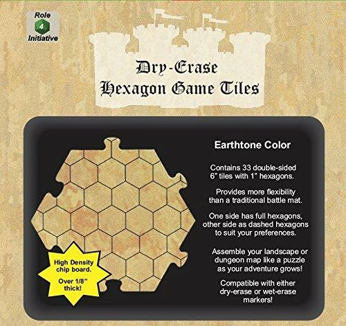 Other Dry Erase Dungeon Tiles - 33ct Earthtone 6" Hex
