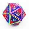 Other Dice For All Single Metal D20 - Bisexual Pride Flag With Rainbow Metal