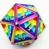 Other Dice For All Single Metal D20 - Rainbow Pride Flag With Rainbow Metal