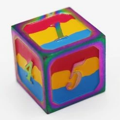 Other Dice For All Single Metal D6 - Pansexual Pride Flag With Rainbow Metal