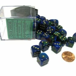 Other Chessex 12mm Gemini Blue Green/Gold 36ct D6 Set (26836) Dice