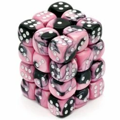 Other Chessex 12mm Gemini Black Pink/White 36ct D6 Set (26830) Dice