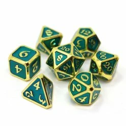 Other Die Hard Dice Metal Mythica Gold Aquamarine 7ct Polyhedral Set