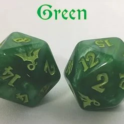 Other Black Oak Workshop Dragon Green/Yellow Single D20 Dice
