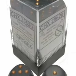 Other Dice Chessex 16mm Dark Grey/Copper 12ct D6 Set (25620)