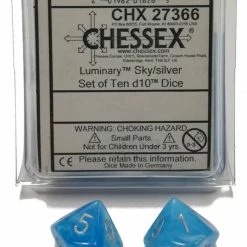 Other Dice Chessex Lumninary Sky/Silver 10ct D10 Set (27366)
