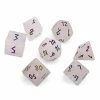 Common Ground Games Norse Foundry Gemstone 7ct Polyhedral Dice Set Raised Holographic Rose Quartz