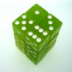Other Dice Koplow 12D6 16mm Glow In The Dark Lemon