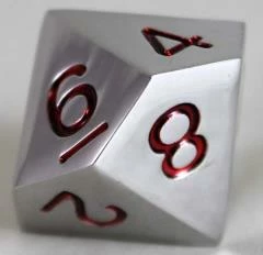 Other Koplow 20mm Metal Dice W/Red Single D10