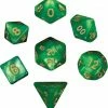 Other Metallic Dice Games Mini Green-Light Green/Gold 7ct Polyhedral Dice Set