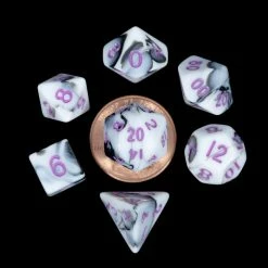 Other Metallic Dice Games Mini Marble/Purple 7ct Polyhedral Dice Set