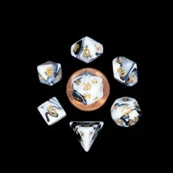 Other Metallic Dice Games Mini Marble/Gold 7ct Polyhedral Dice Set