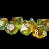 Other Metallic Dice Games Aurora Yellow/White 7ct Polyhedral Dice Set