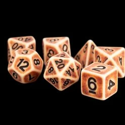Other Metallic Dice Games Ancient Brown 7ct Polyhedral Dice Set