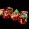 Other Metallic Dice Games Layered Watermelon/Gold 7ct Polyhedral Dice Set