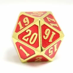 Other Die Hard Dice Metal Spindown D20 Shiny Gold Ruby